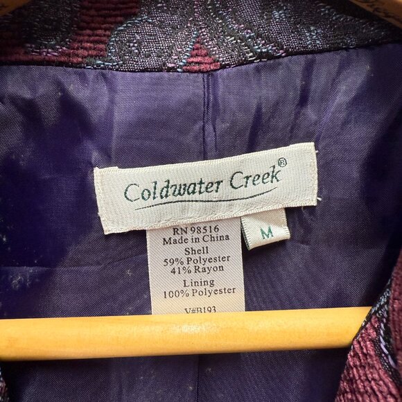 Vintage Coldwater Creek Tapestry Jacket Women Medium Purple Floral Sophisticated - Picture 2 of 13